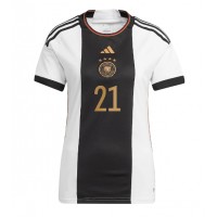 Koszulka piłkarska Niemcy Ilkay Gundogan #21 Strój Domowy dla kobiety MŚ 2022 tanio Krótki Rękaw